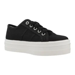 Weiße Canvas-Plateau-Sneaker><noscript><img width=