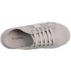 Weiße Canvas-Sneaker mit Silberösen><noscript><img width=