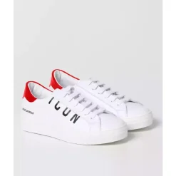 e Ledersneaker für Kinder mit Logo>Dsquared2 Outlet