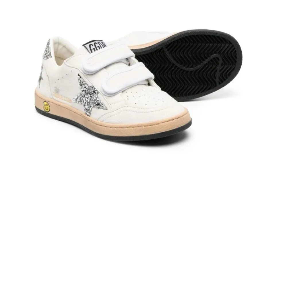 e silberne Sneakers mit Riemen>Golden Goose Clearance