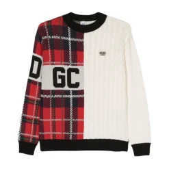 Weihnachtspullover mit Rundhalsausschnitt, langen Ärmeln und gesticktem Logo>GCDS Clearance