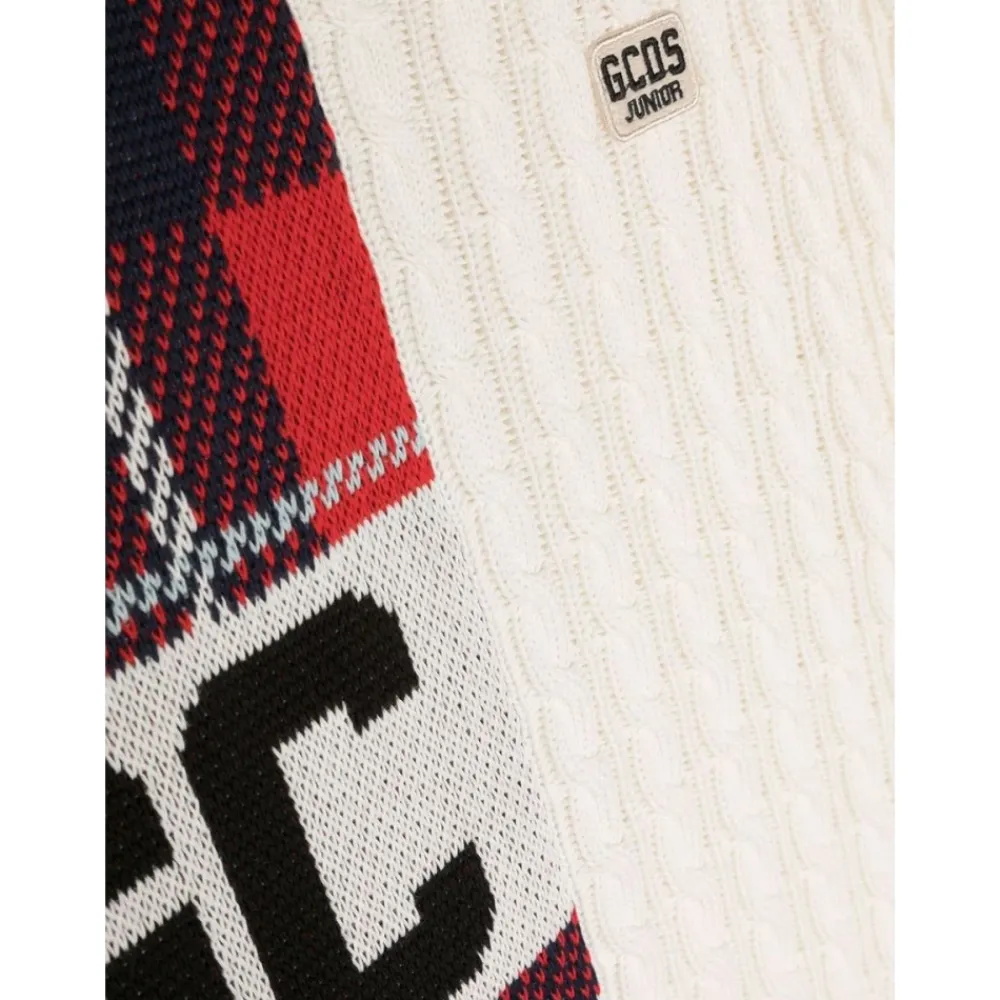 Weihnachtspullover mit Rundhalsausschnitt, langen Ärmeln und gesticktem Logo>GCDS Clearance