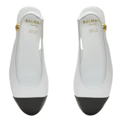 Zweifarbige Ballerinas aus Leder>Balmain Discount