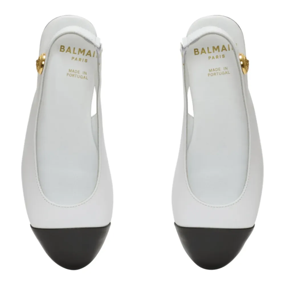 Zweifarbige Ballerinas aus Leder>Balmain Discount